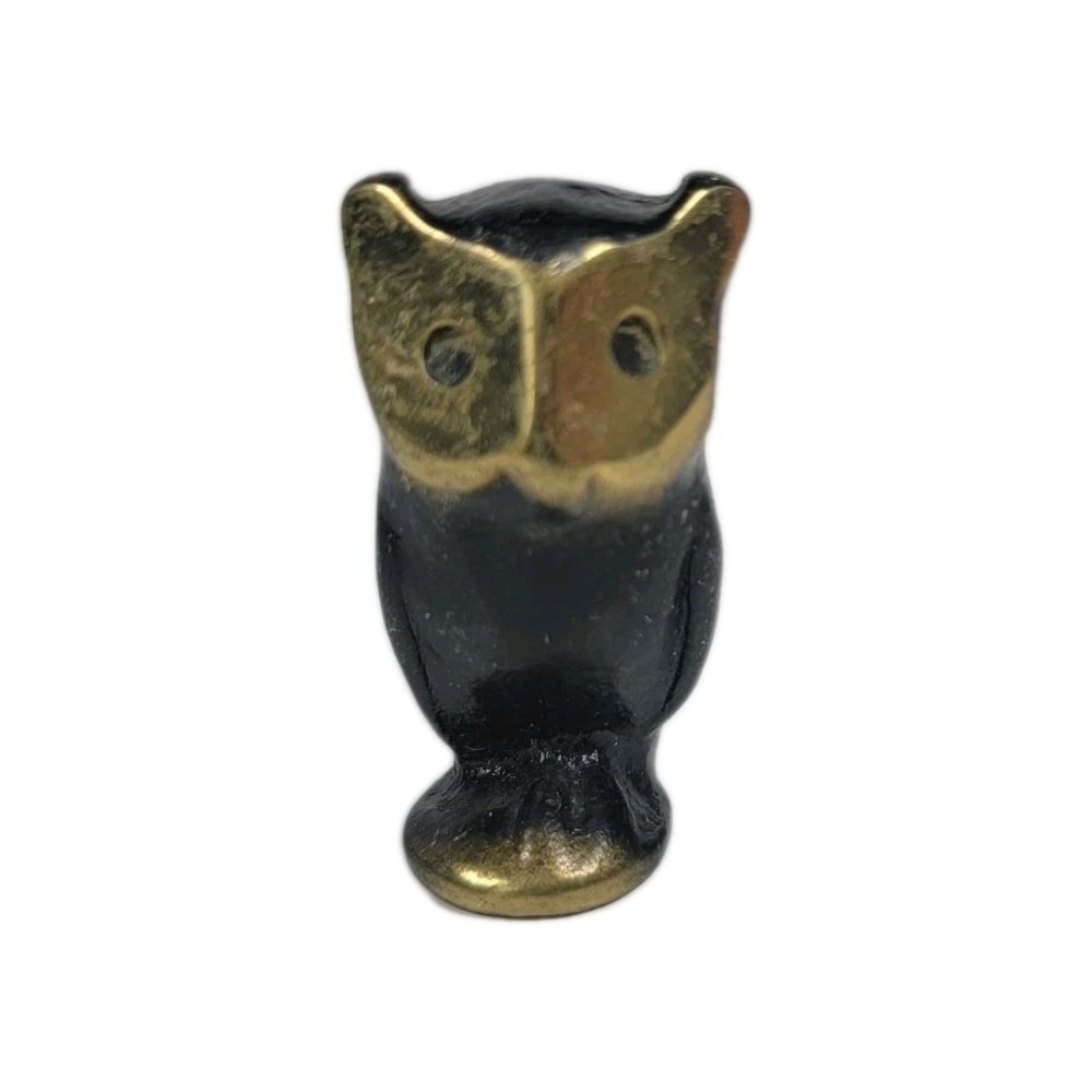 Vintage Walter Bosse Brass Owl Miniature Figure MCM 1.75"